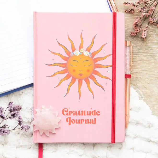 Journal The Sun Gratitude avec stylo à quartz rose