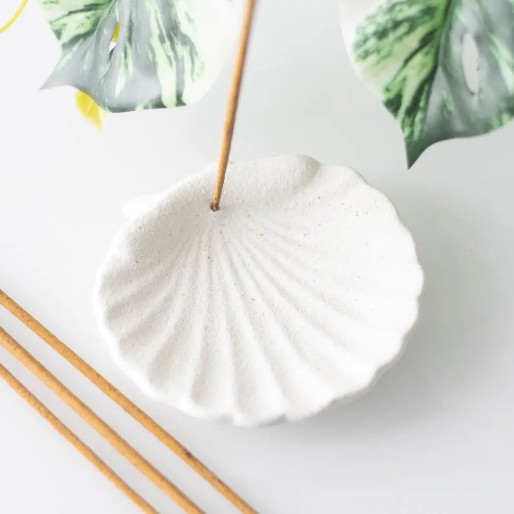 Porte-encens en céramique seashell
