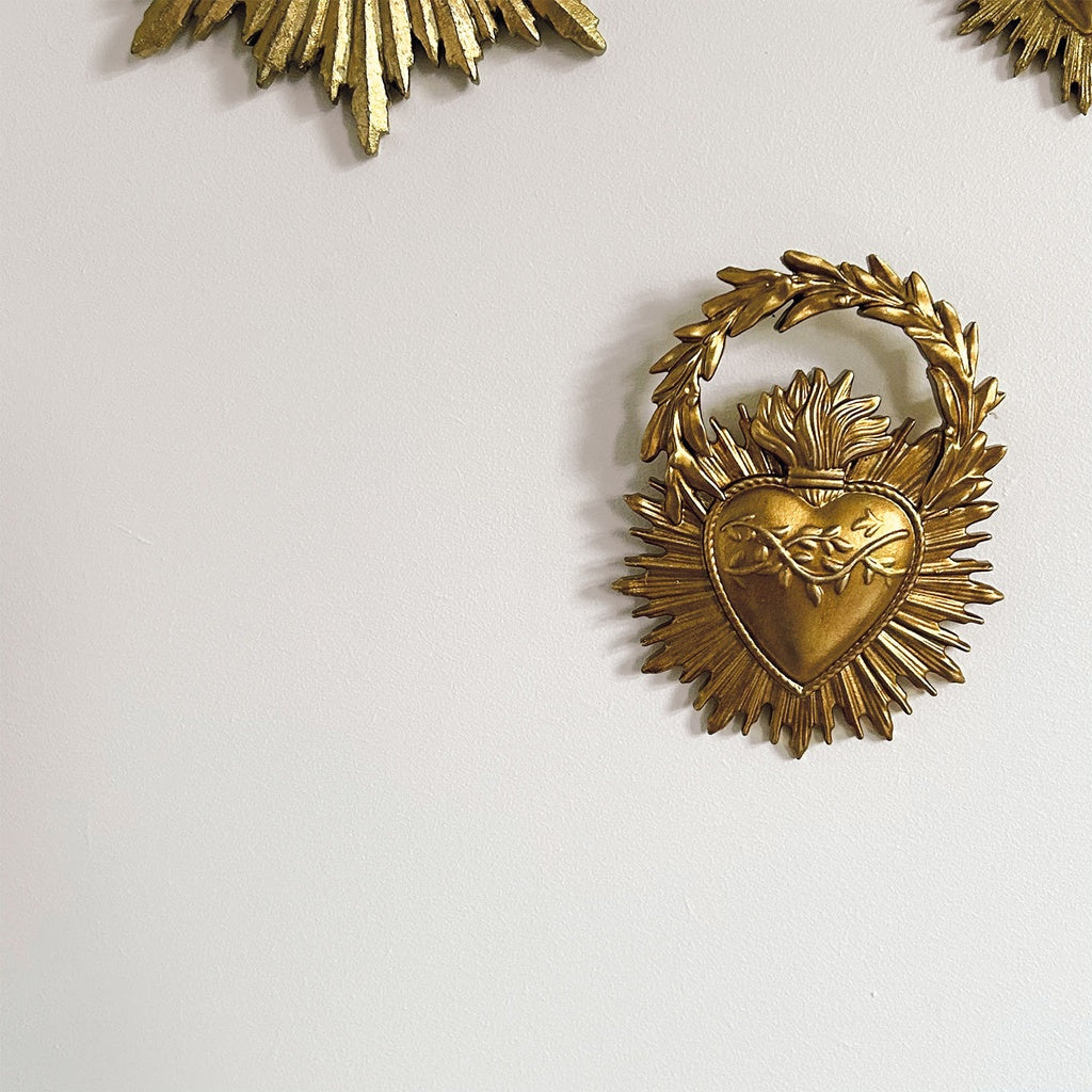Déco ex-voto couronne doré L8,9 P1,3 H11,4cm