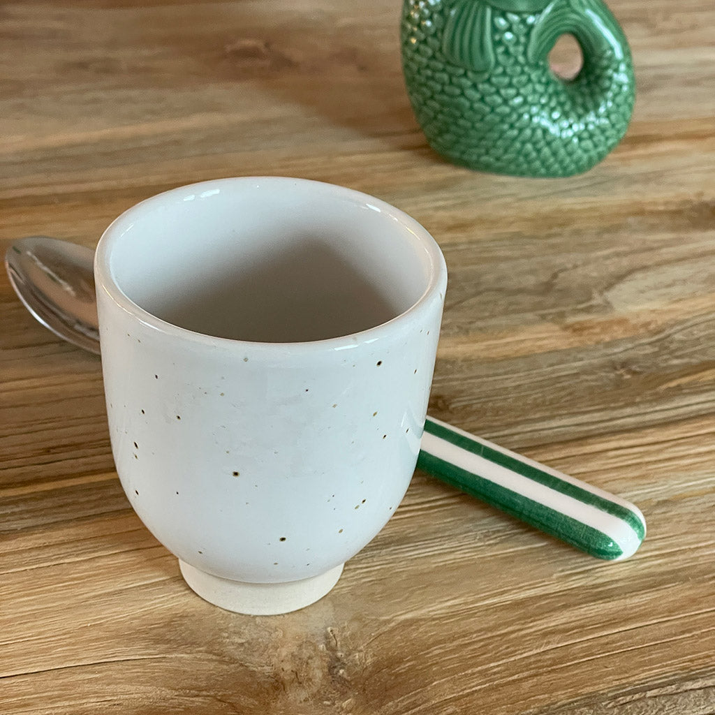 Gobelet Tribu petit blanc moucheté