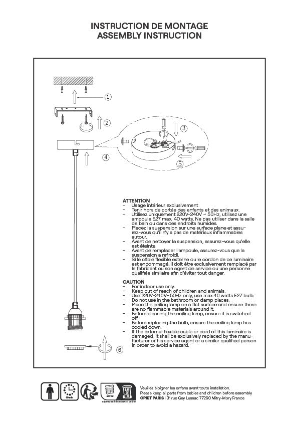 Suspension douille noire 110cm cable torsadé corde naturelle rosace