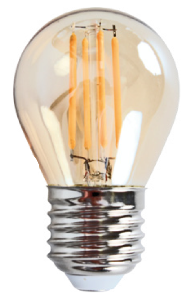 Ampoule LED Ronde 6W E27 ambre D4,5 H8cm dimmable