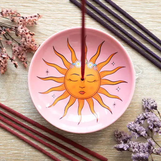Le Porte-Encens en Céramique Rose Céleste Soleil