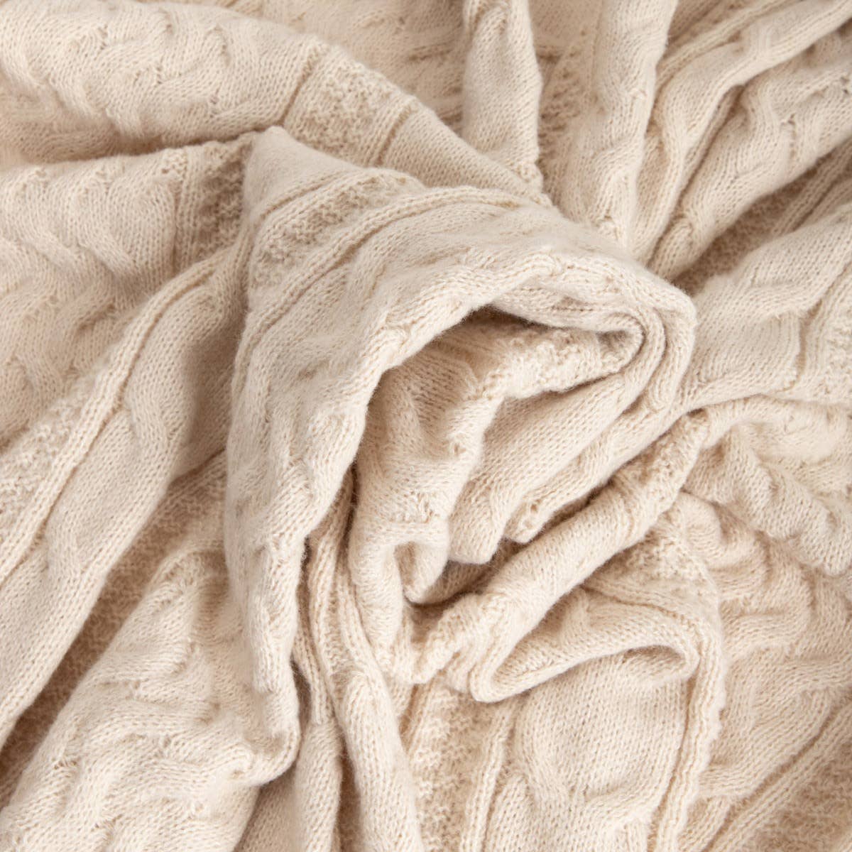 Couverture | FLAVE | beige doux à texture tricotée