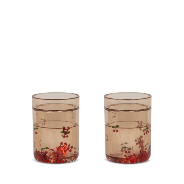 GOBELETS À PAILLETTES CERISE