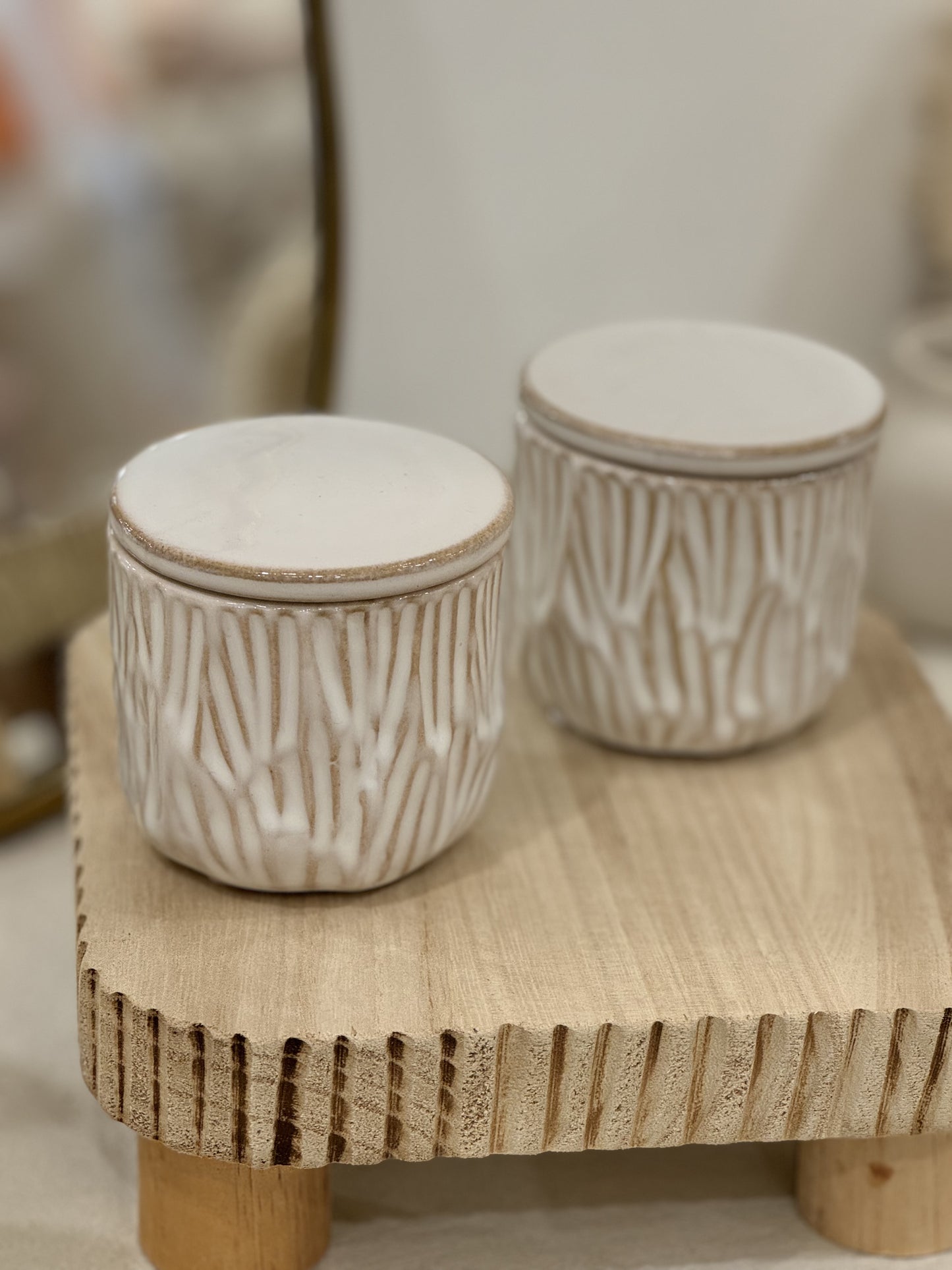 Boîte Monica blanc D8 H7,5cm