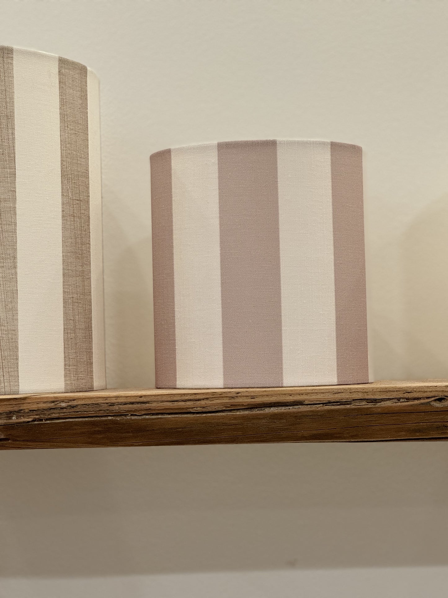 Abat-jours rayure beige et blanc Petit