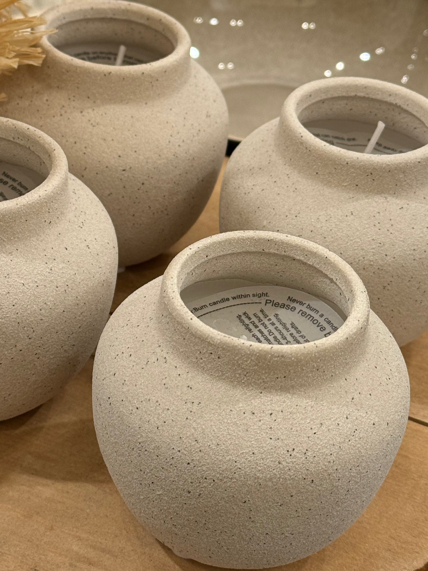 Bougie pot texturé