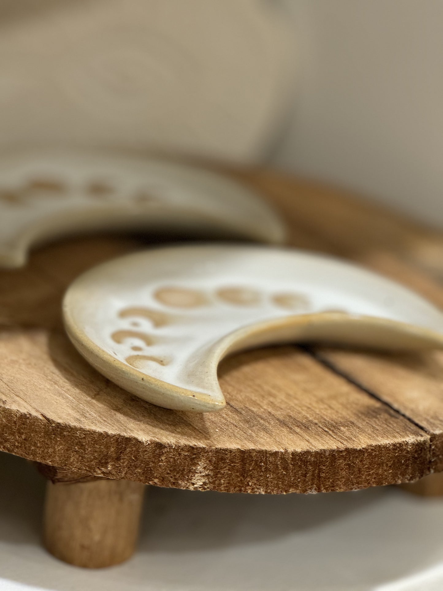 Plateau à bibelots en céramique Moon Phase Crescent de 12 cm