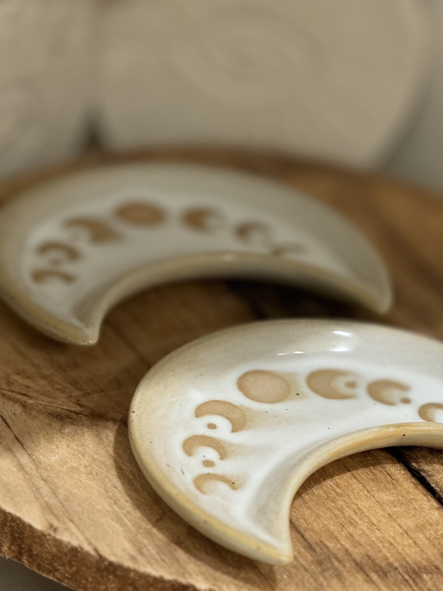 Plateau à bibelots en céramique Moon Phase Crescent de 12 cm