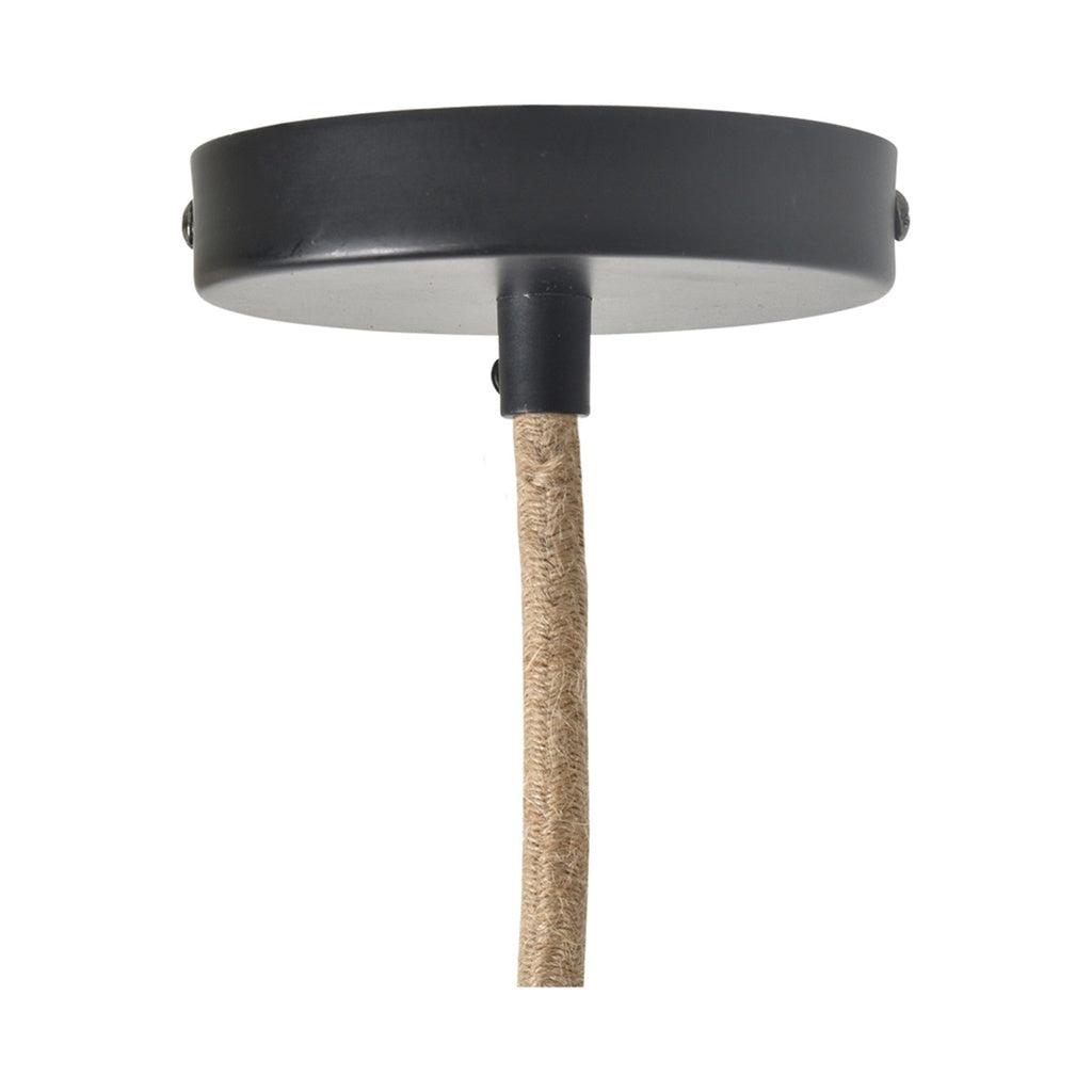 Suspension Douille noire 110cm câble naturelle rosace