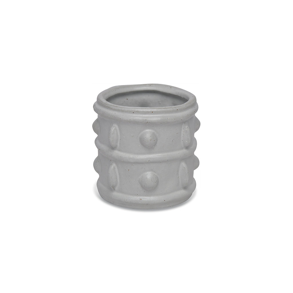 Pot ethnic point blanc mini D8,5 H8,3cm