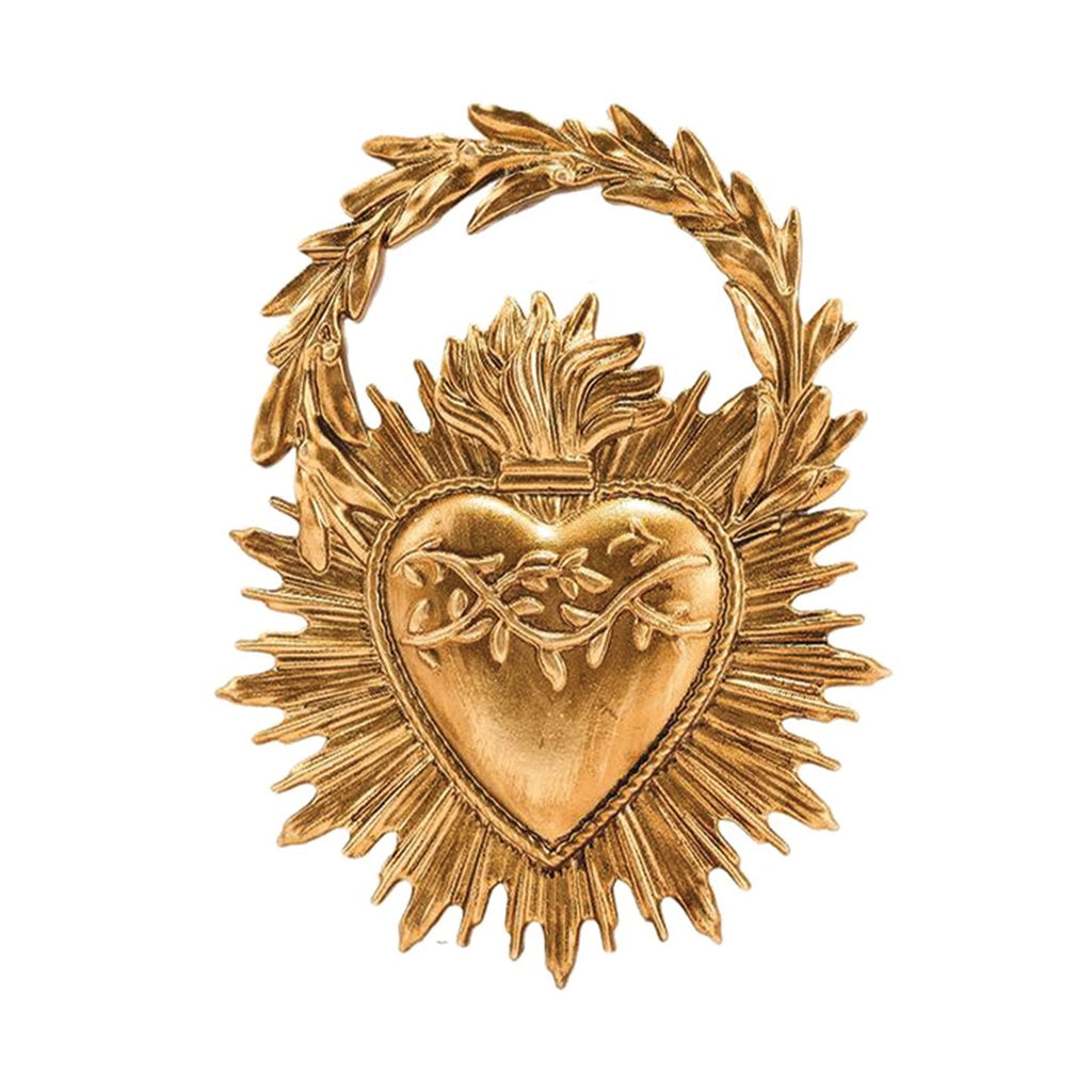 Déco ex-voto couronne doré L8,9 P1,3 H11,4cm