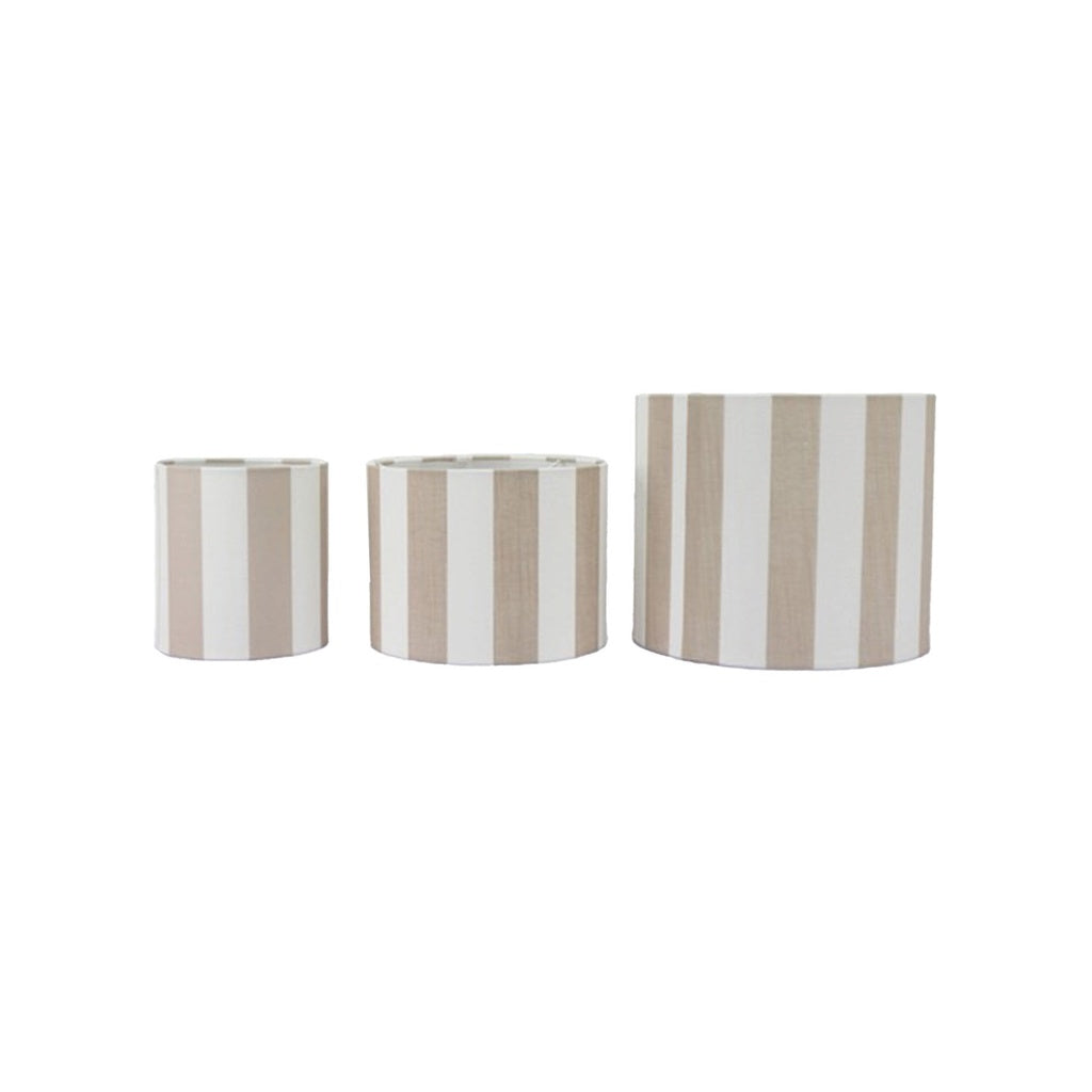 Abat-jours rayure beige et blanc Petit