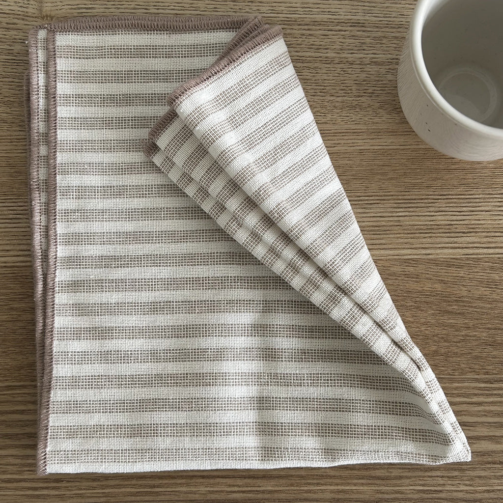 Serviette de table sixties Claudia sable 40x40cm