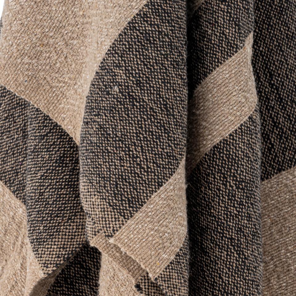 Temi Plaid, Noir, Coton recyclé