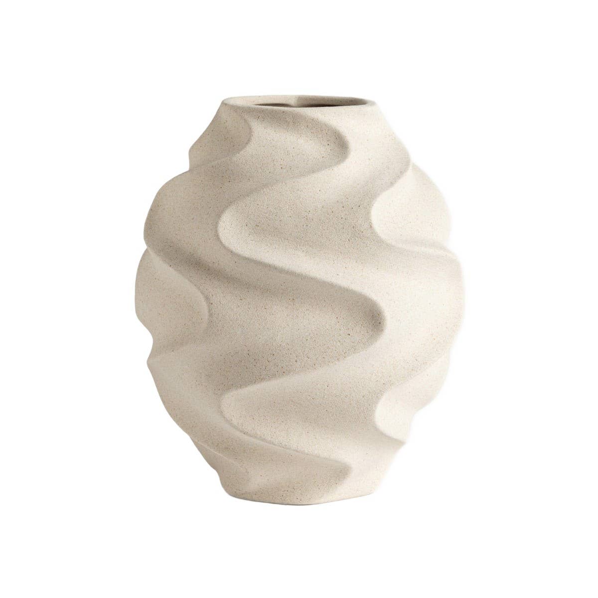 Vase | NOIRE | céramique beige, ondulé