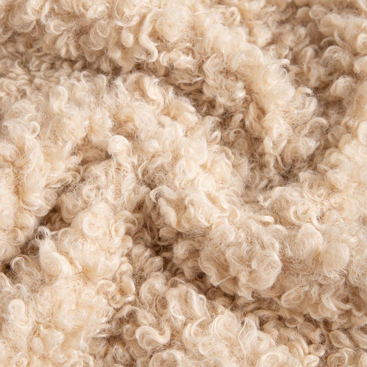 Plaid | SOLANO | bouclé beige à texture en boucles