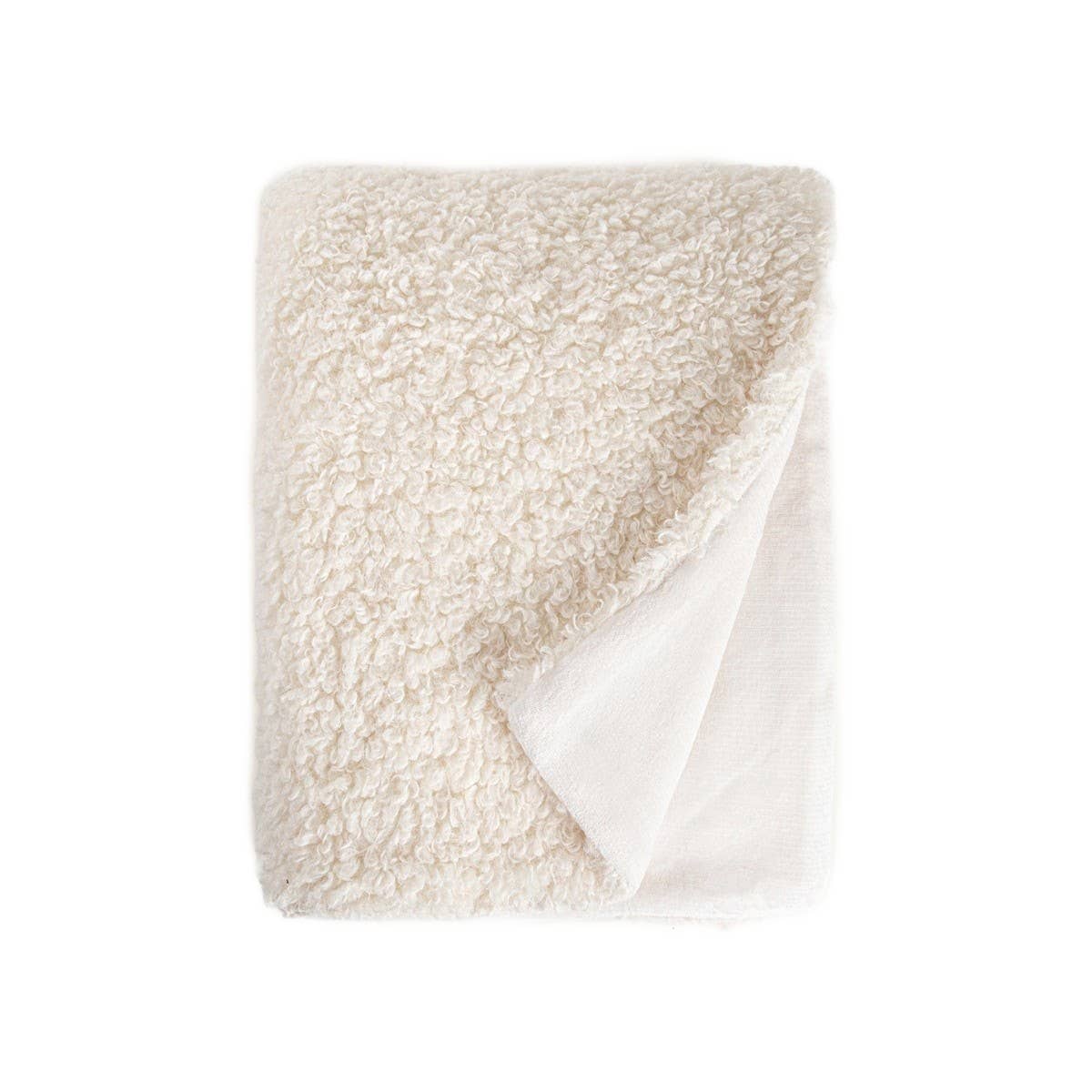 Couverture | SOLANO | bouclé blanc à texture bouclée