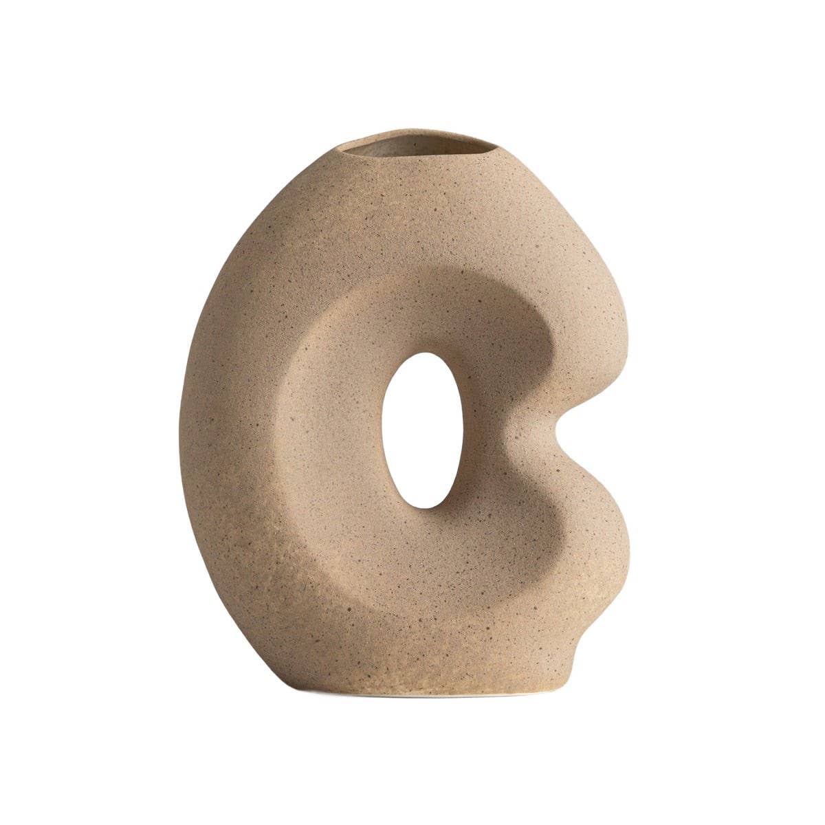 Vase | BELLARO | céramique beige avec un trou