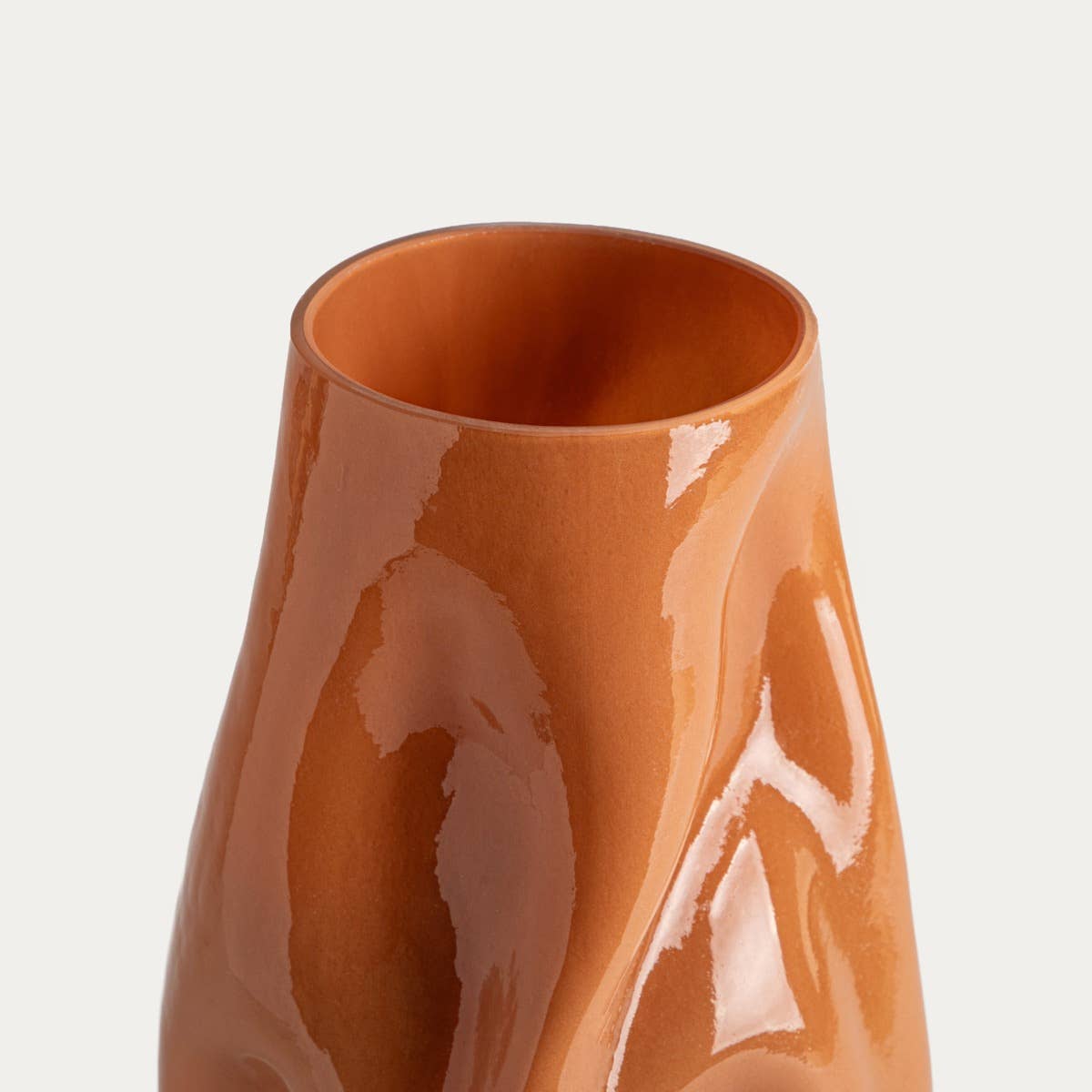 Vase | EVARA | verre cannelé couleur miel | 16x27 cm
