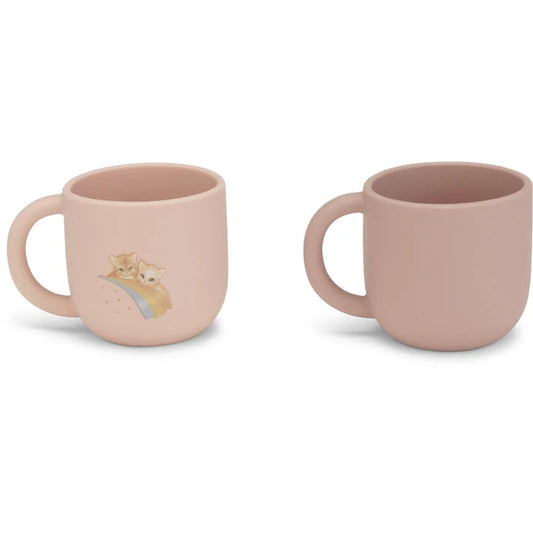 LOT DE 2 TASSES EN SILICONE – PETIT CHAT