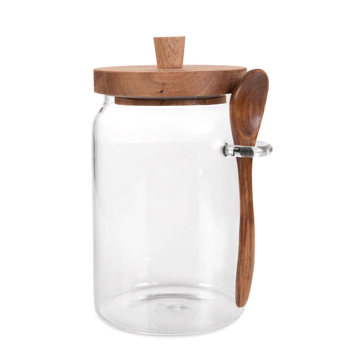 Carlos | récipient en verre avec cuillère en acacia | 0,9 l