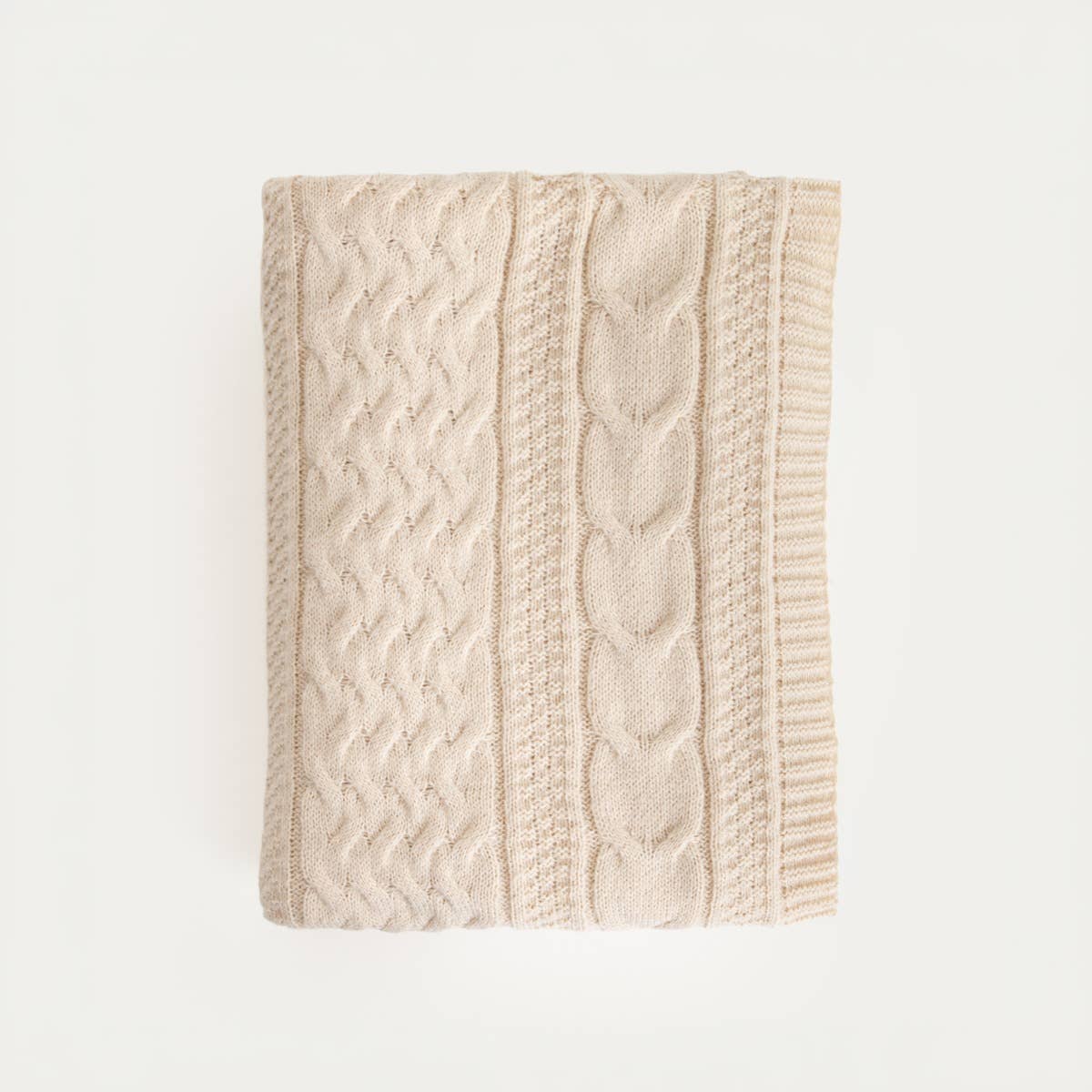 Couverture | FLAVE | beige doux à texture tricotée