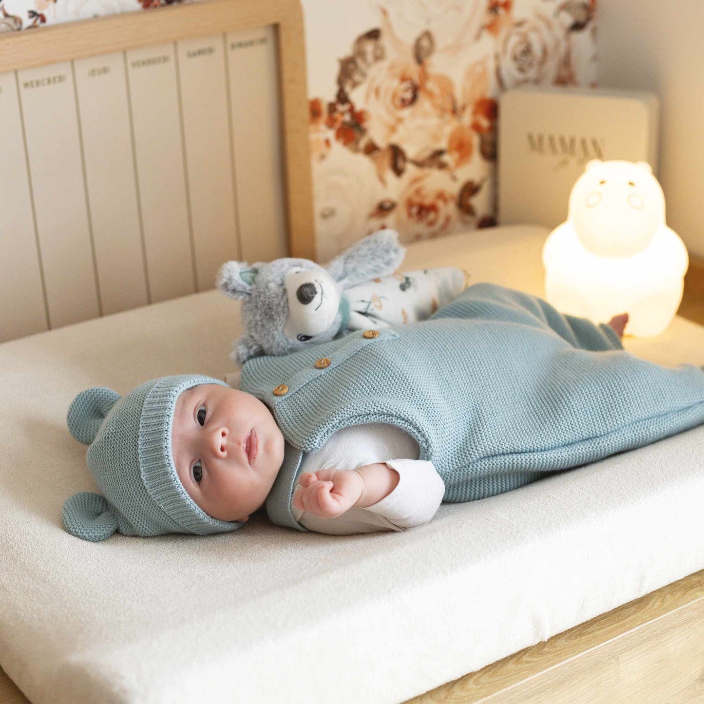 Housse de matelas à langer sable - Lot de 2