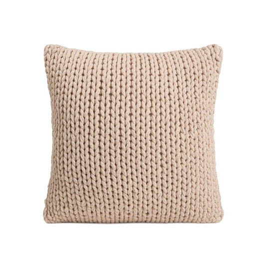 Coussin | RAYNE | avec un motif tricoté tissé à la main en écru
