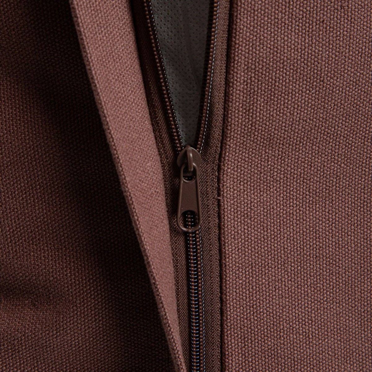 Coussin | RAYNE | avec un motif tricoté tissé à la main, marron