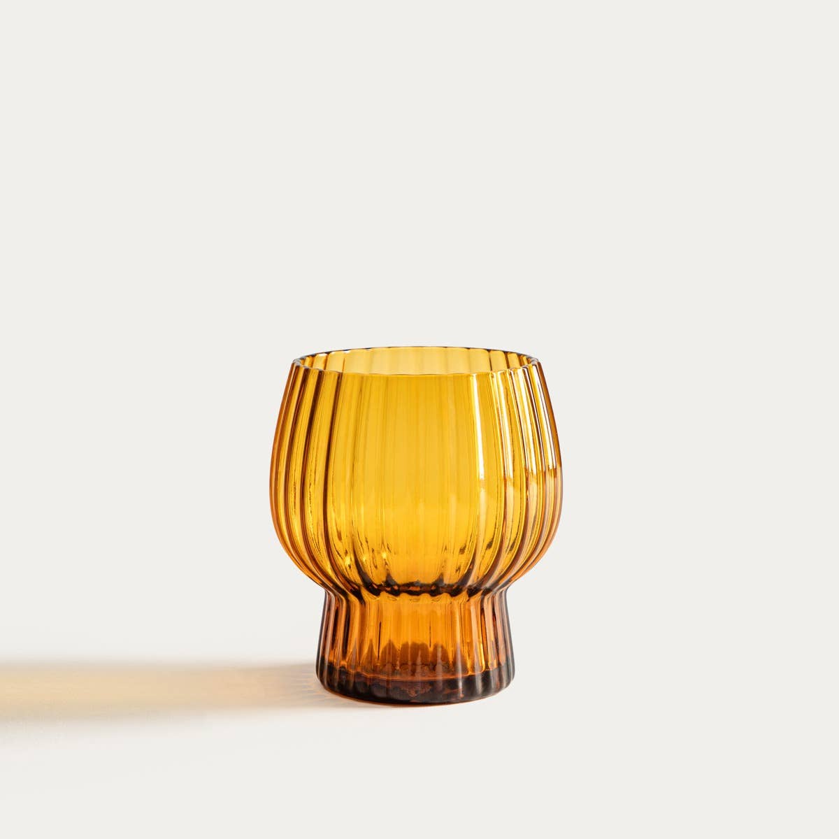 Verre | AZERA | bas, cannelé ambre | 0,4 l