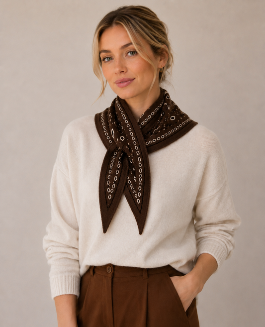 Triangle epais bandana 102 x 36 cm Cafe