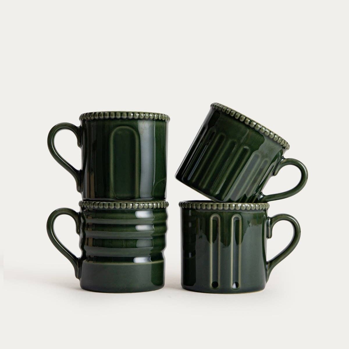 Set de mugs | KOBBI | vert, 0,4 l | 4 pièces