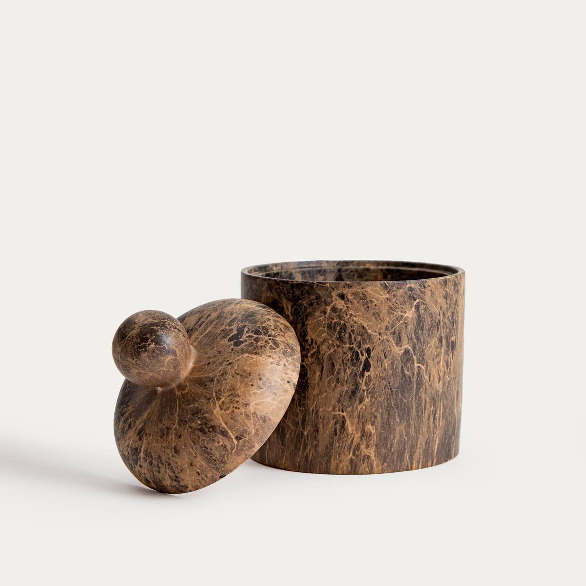 Conteneur | LYSEON | marron, rond | 11,5 x 11,5 x 16 cm