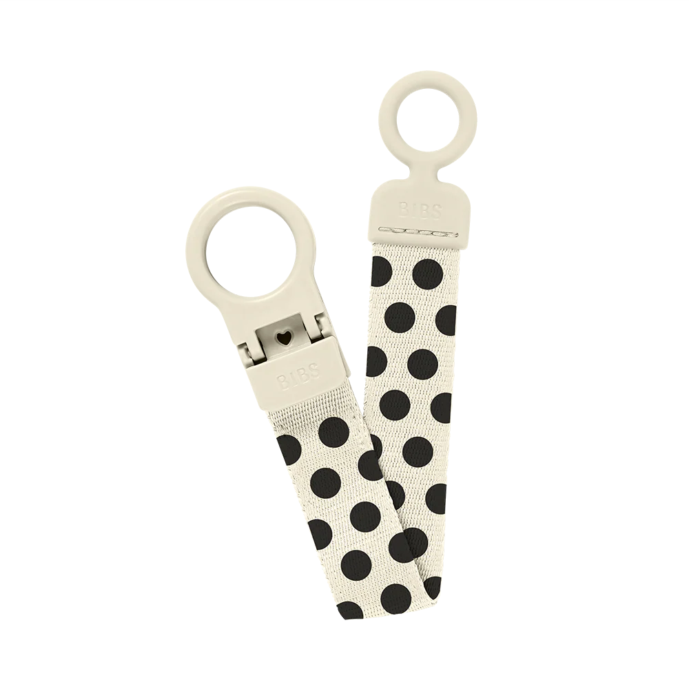 Attache-tétine STUDIO Loop Polka - Ivory/Black