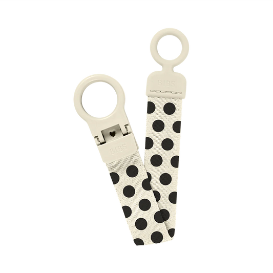 Attache-tétine STUDIO Loop Polka - Ivory/Black