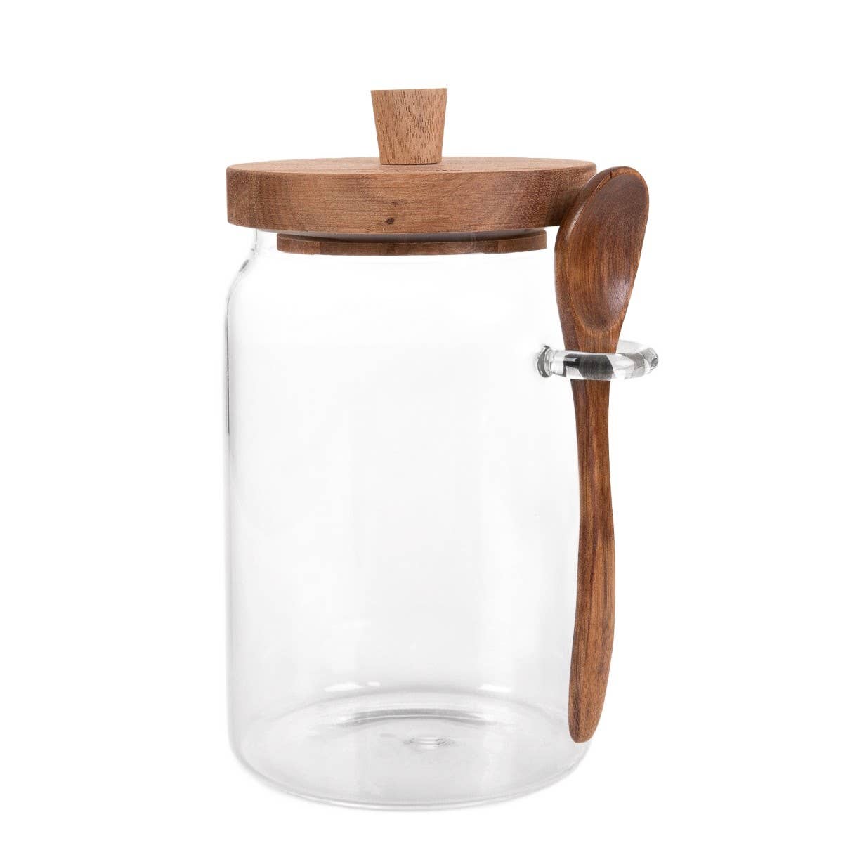 Carlos | récipient en verre avec cuillère en acacia | 0,9 l
