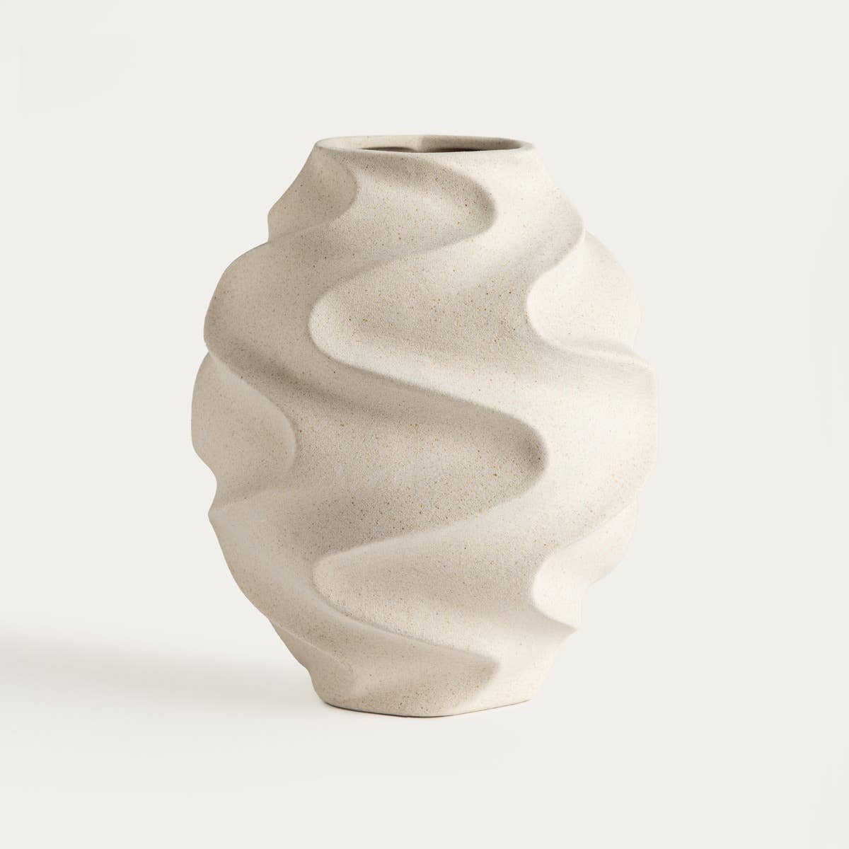 Vase | NOIRE | céramique beige, ondulé
