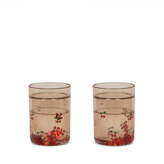 GOBELETS À PAILLETTES CERISE