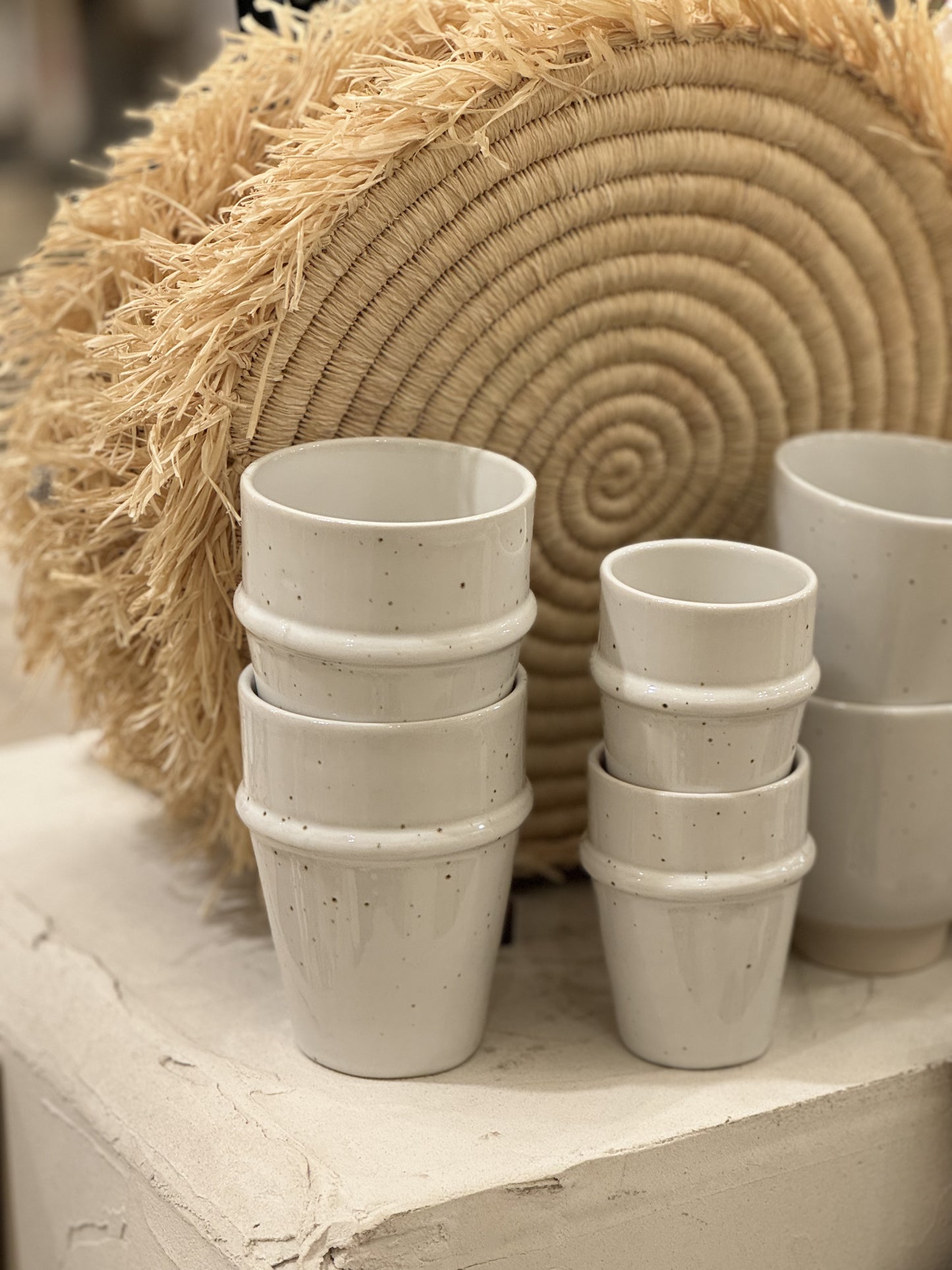 Gobelet Wabi gm full blanc moucheté