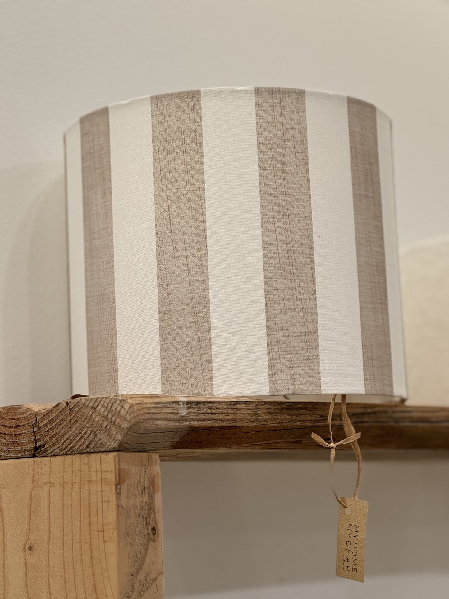 Abat-jours rayure beige et blanc Grand
