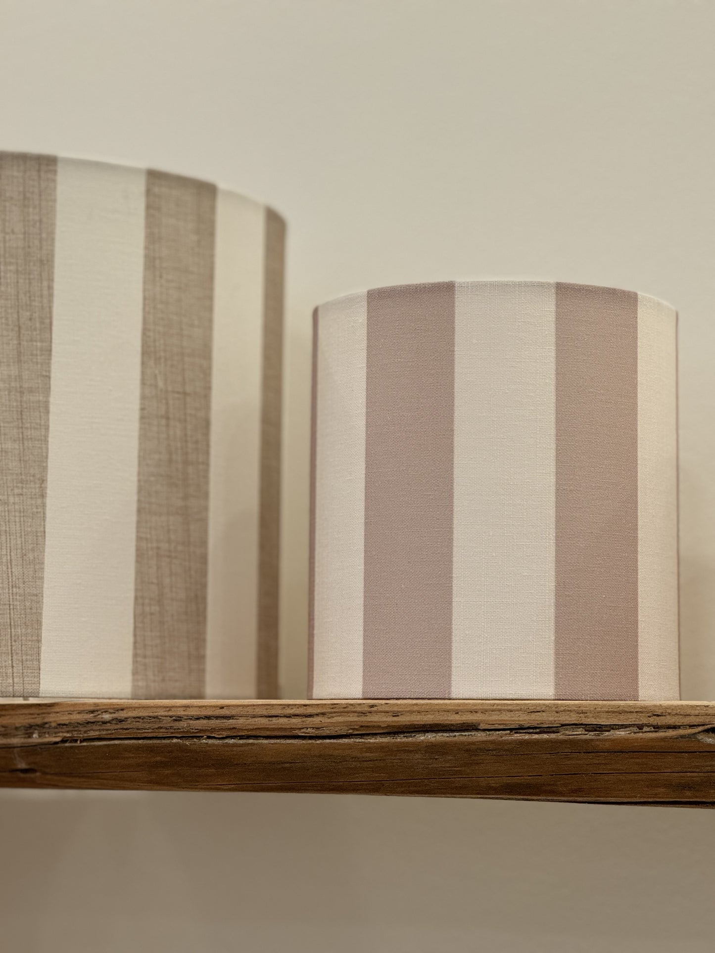 Abat-jours rayure beige et blanc Grand
