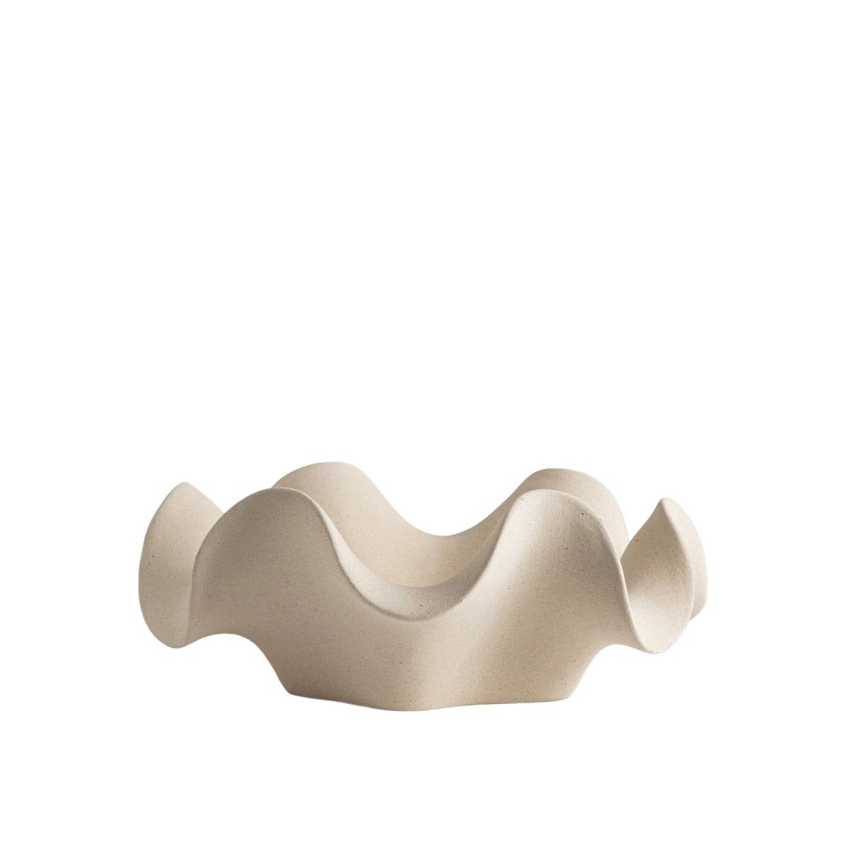 Plateau décoratif | EVANIA | à bord ondulé, beige