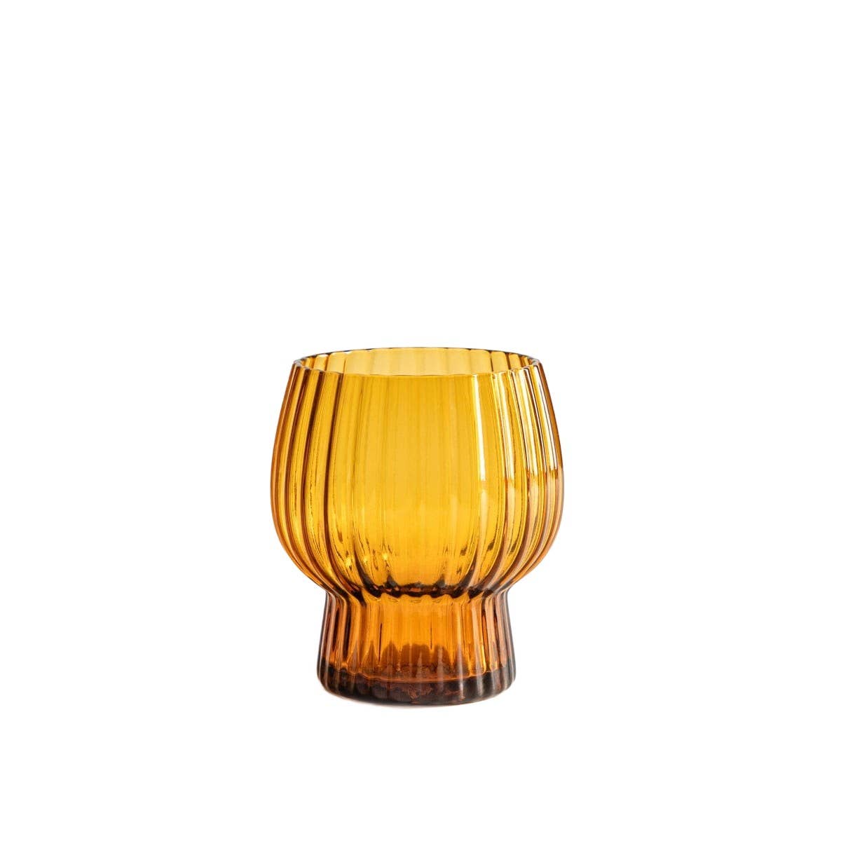 Verre | AZERA | bas, cannelé ambre | 0,4 l