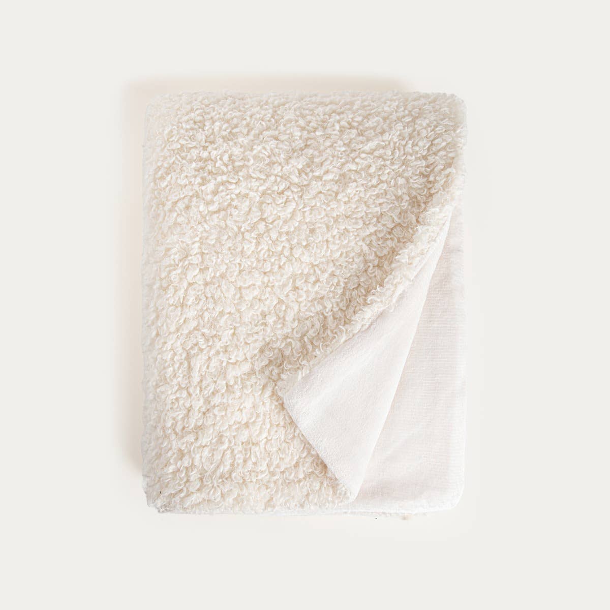 Couverture | SOLANO | bouclé blanc à texture bouclée