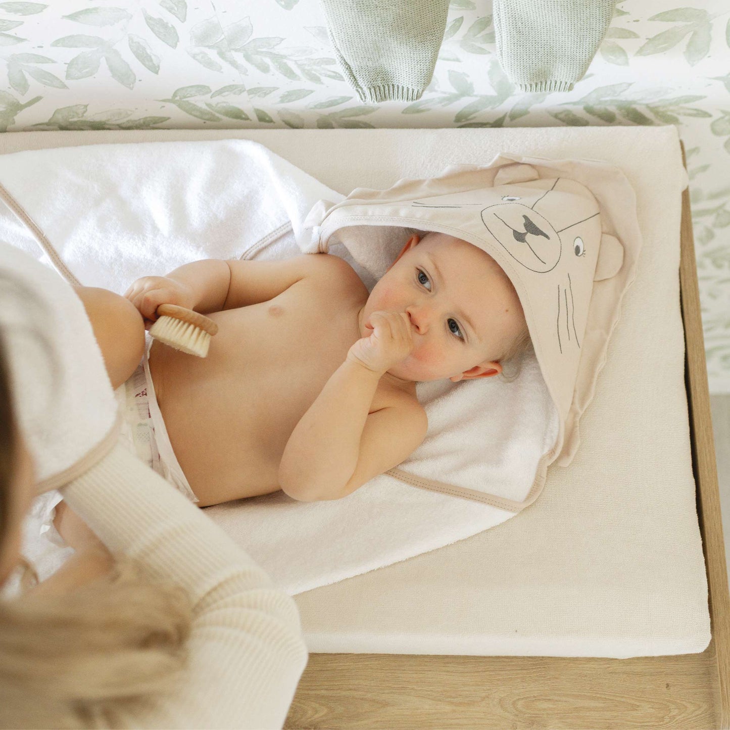 Housse de matelas à langer sable - Lot de 2