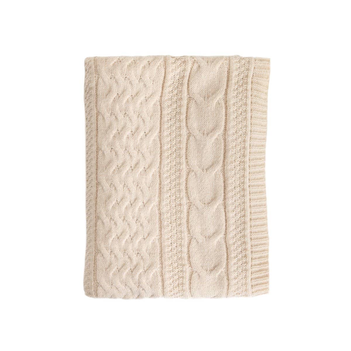 Couverture | FLAVE | beige doux à texture tricotée