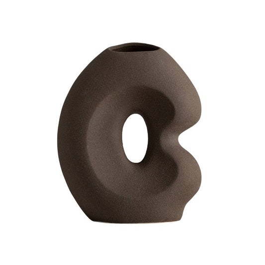 Vase | BELLARO | céramique marron avec un trou