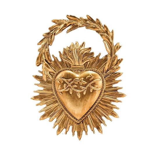 Déco ex-voto couronne doré L8,9 P1,3 H11,4cm